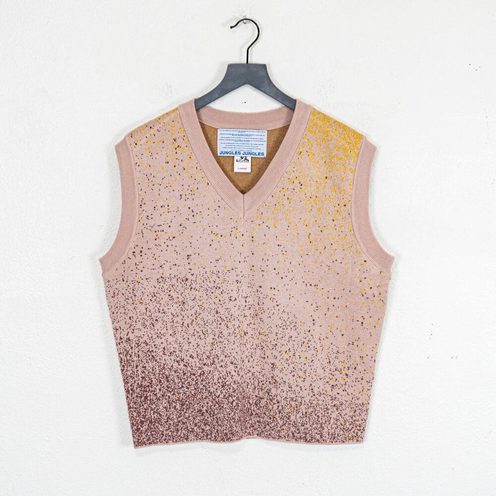 Jungles Jungles Knitted Gradient Vest sweater Pink multi sz Large